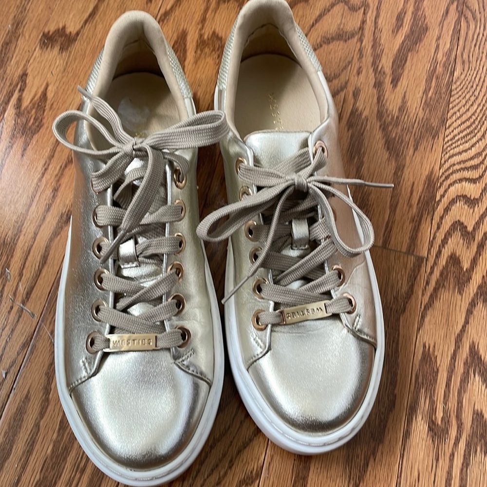 Gold platform sneakers
